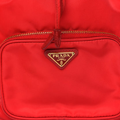 Prada Saffiano Tessuto Nylon Mini Bucket Crossbody Bag Rosso 7 of 11