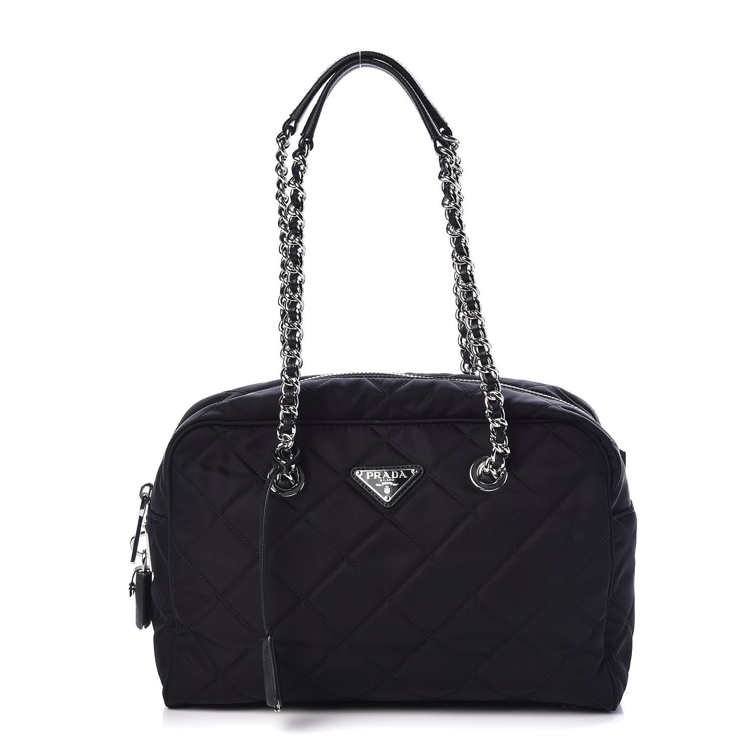 Prada Nylon Tessuto Impuntu Quilted Shoulder Bag Black 1 of 8