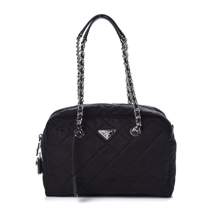 Prada Nylon Tessuto Impuntu Quilted Shoulder Bag Black 1 of 8
