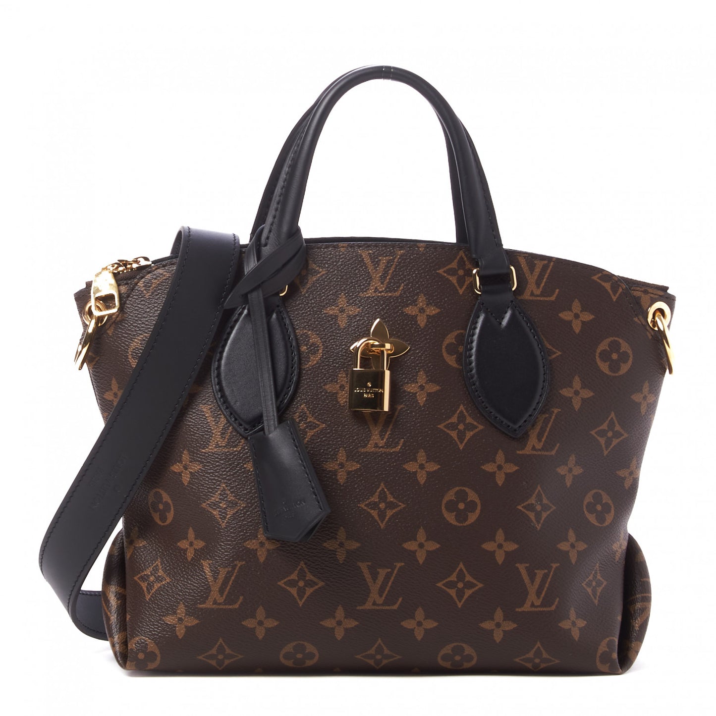 Monogram Flower Zipped Tote PM Black