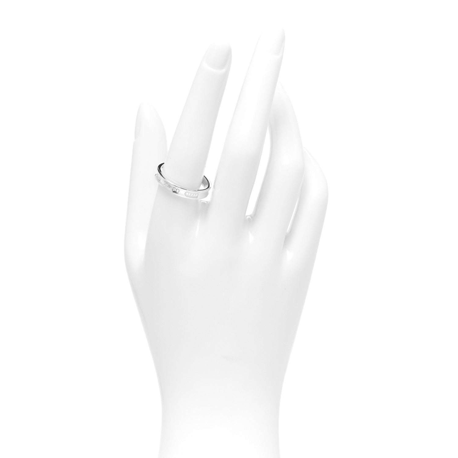 Tiffany Sterling Silver Narrow 1837 Band Ring 59 8.75 4 of 4