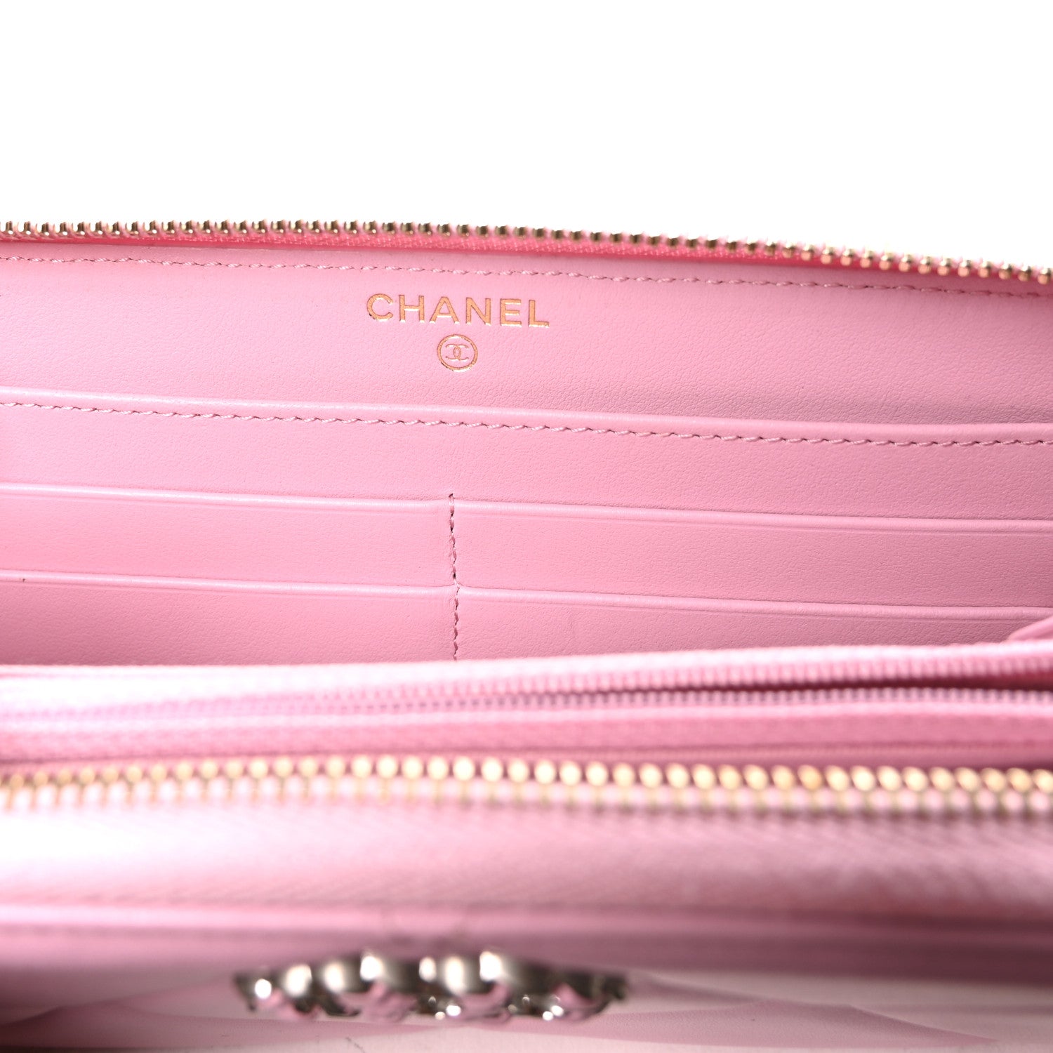Chanel Lambskin Quilted 19 Long Zipped Around Wallet Pink 6 of 9