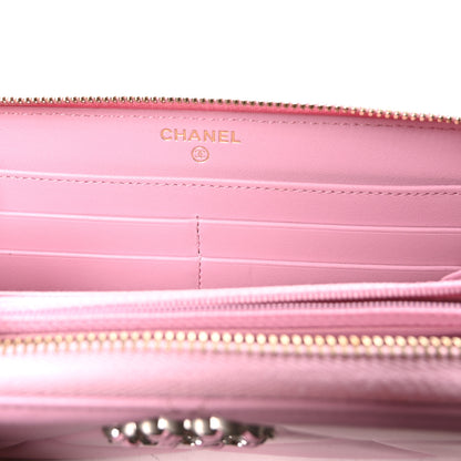 Chanel Lambskin Quilted 19 Long Zipped Around Wallet Pink 6 of 9
