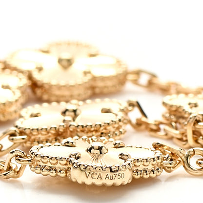 Van Cleef & Arpels 18K Yellow Gold 5 Motifs Guilloche Vintage Alhambra Bracelet 5 of 6