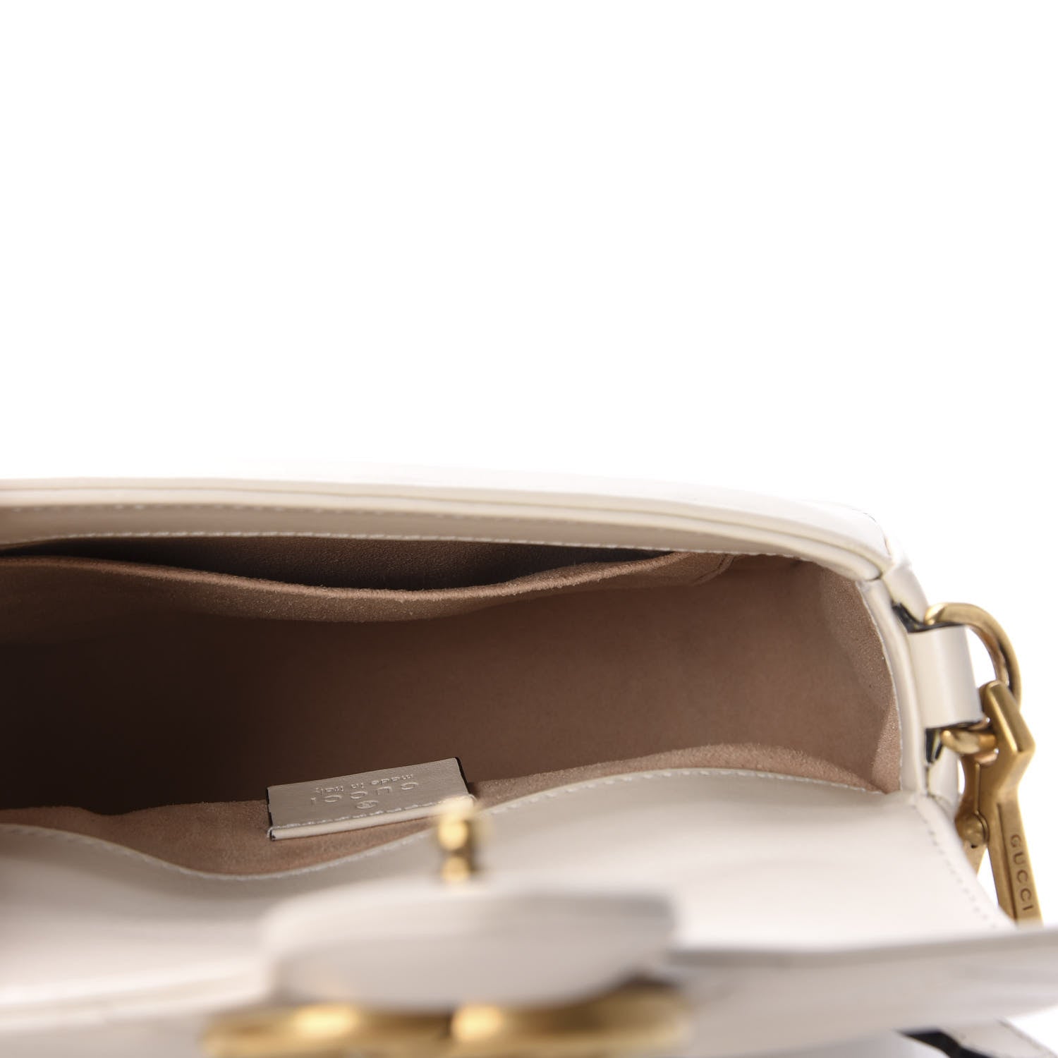 Gucci Calfskin Matelasse Mini GG Marmont Top Handle Shoulder Bag White 5 of 10