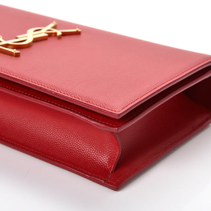 Saint Laurent Grain De Poudre Classic Kate Monogram Clutch New Red 9 of 9