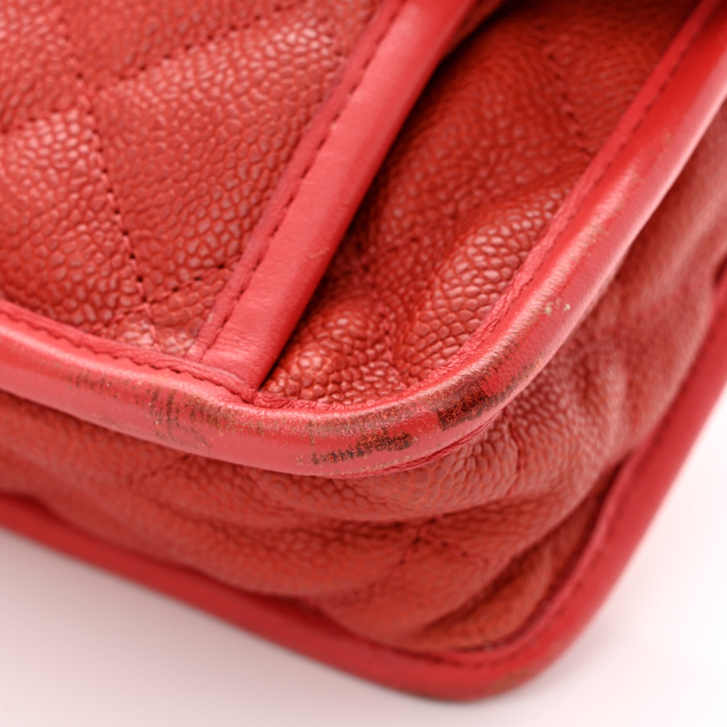 Chanel Caviar Quilted Medium French Riviera Flap Red 13 of 15