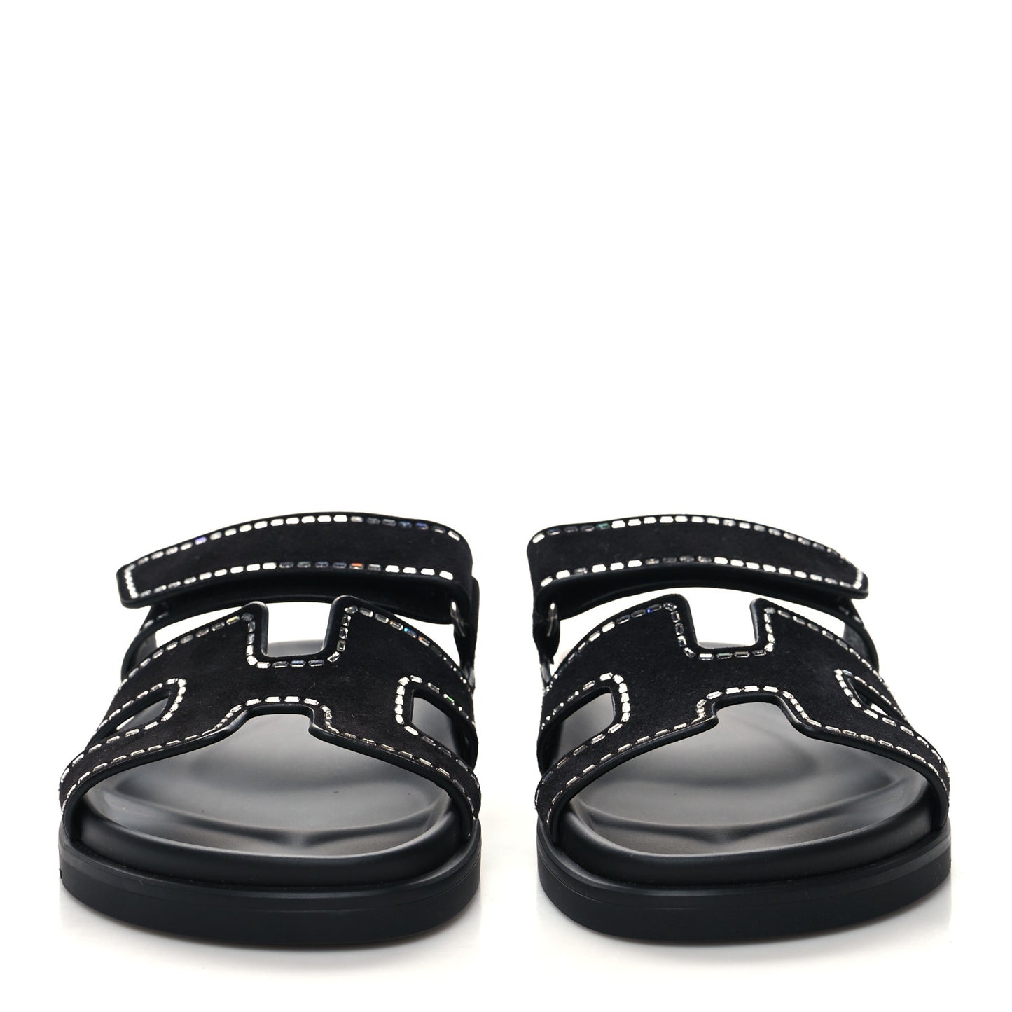 Suede Crystal Womens Chypre Sandals 39 Black