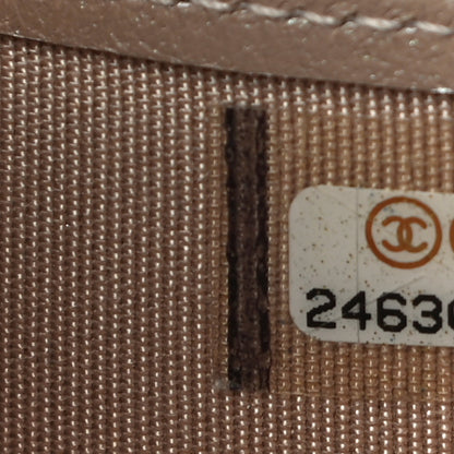 Chanel Metallic Caviar Chevron Quilted Compact Flap Wallet Light Gold 8 of 11