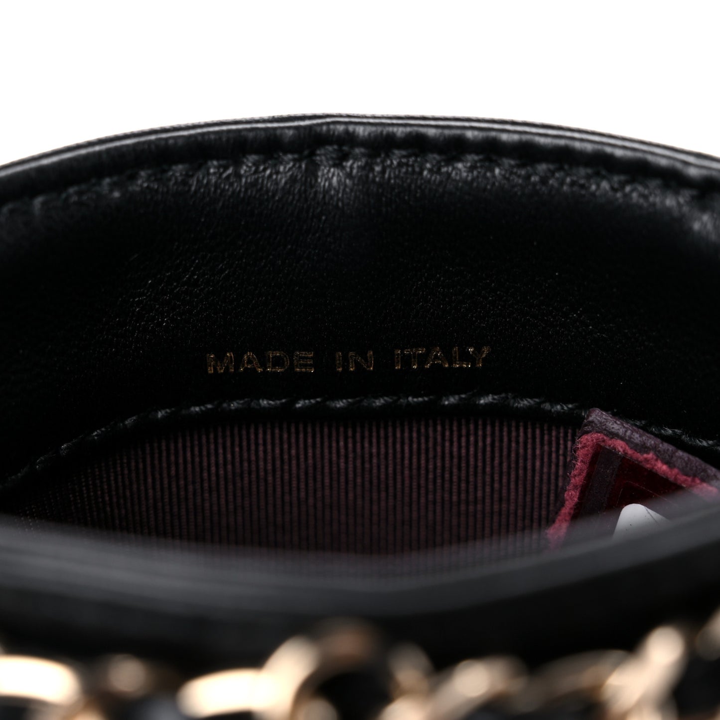 Lambskin Tech Me Out Clutch With Chain Black