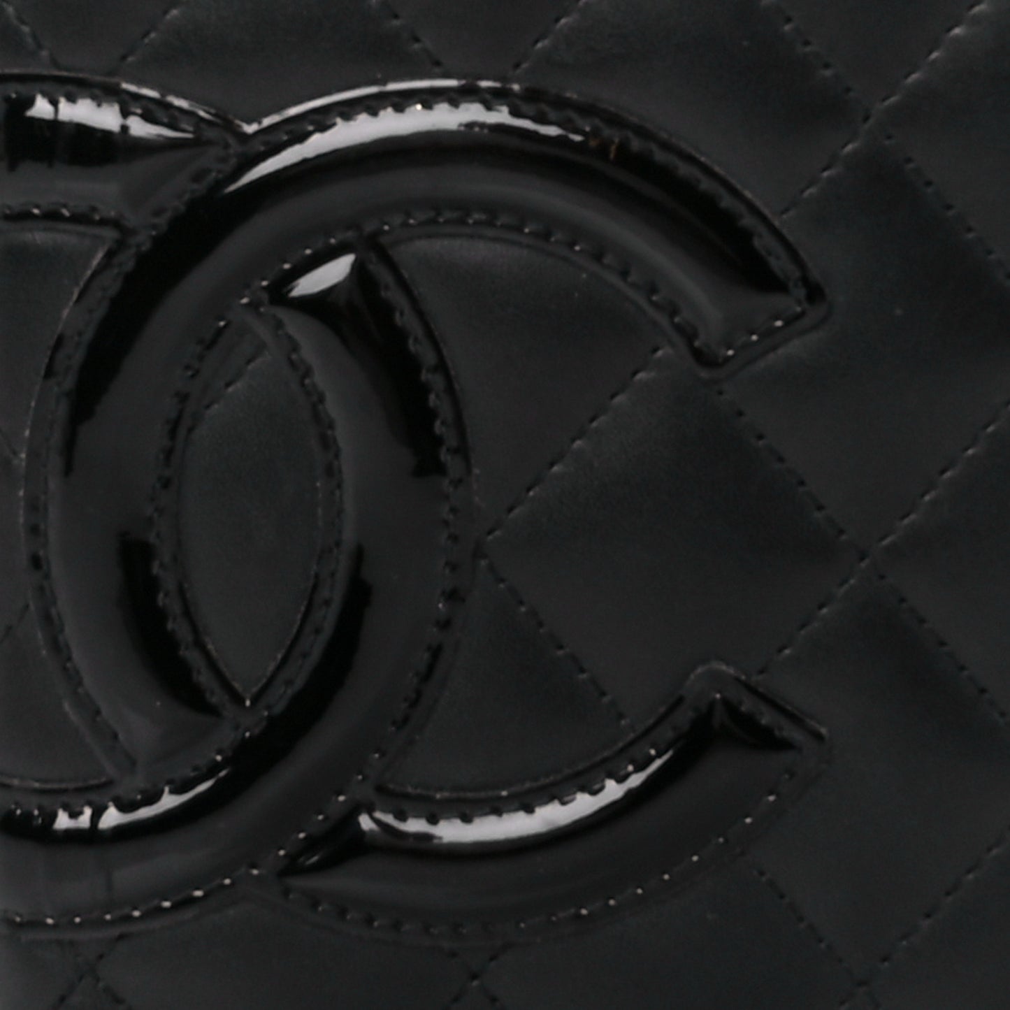 Calfskin Quilted Cambon Yen Wallet Black