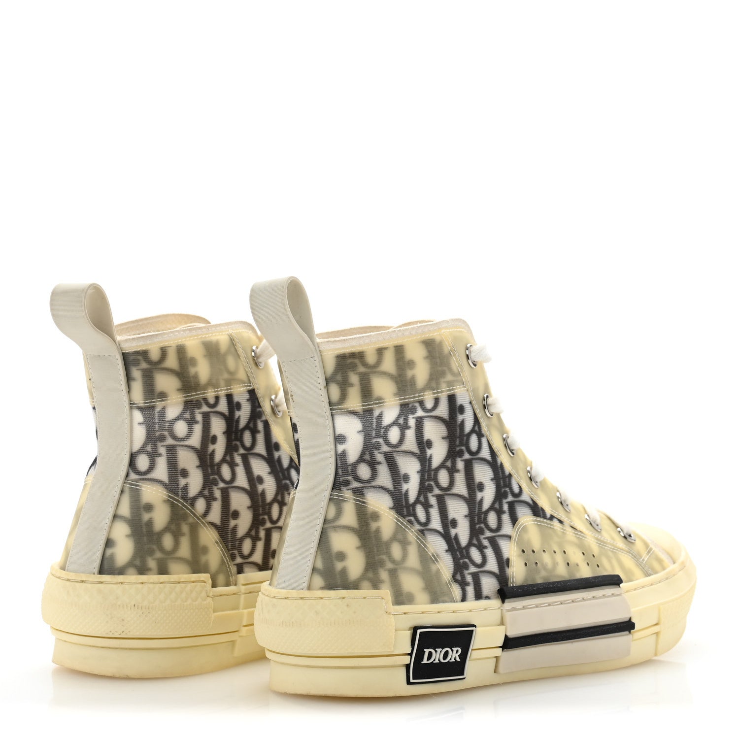 Christian Dior Technical Canvas Oblique B23 High Top Sneakers 39 White Black 5 of 9