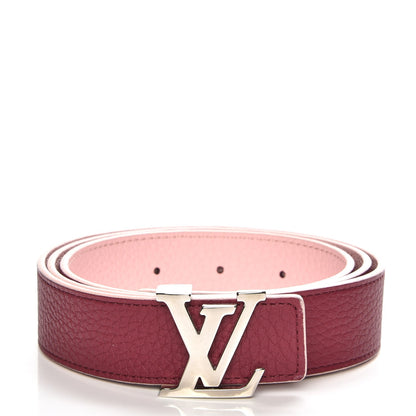 Louis Vuitton Taurillon Calfskin LV Initiales Reversible Belt 90 36 Bordeaux 1 of 6