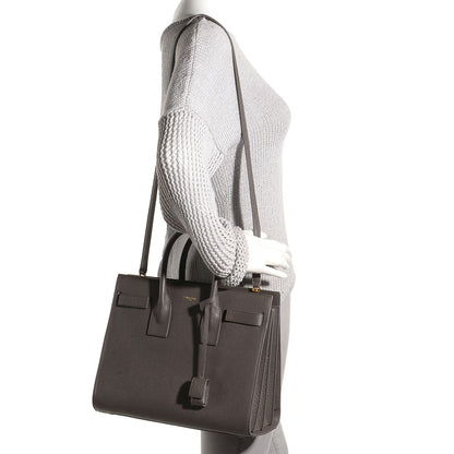 Saint Laurent Grained Calfskin Small Sac De Jour Fog 2 of 7