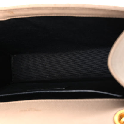 Saint Laurent Grain De Poudre Textured Mixed Matelasse Medium Triquilt Monogram Satchel Dark Beige 5 of 11