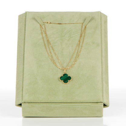 Van Cleef & Arpels 18K Yellow Gold Malachite Magic Alhambra Pendant Necklace 7 of 7