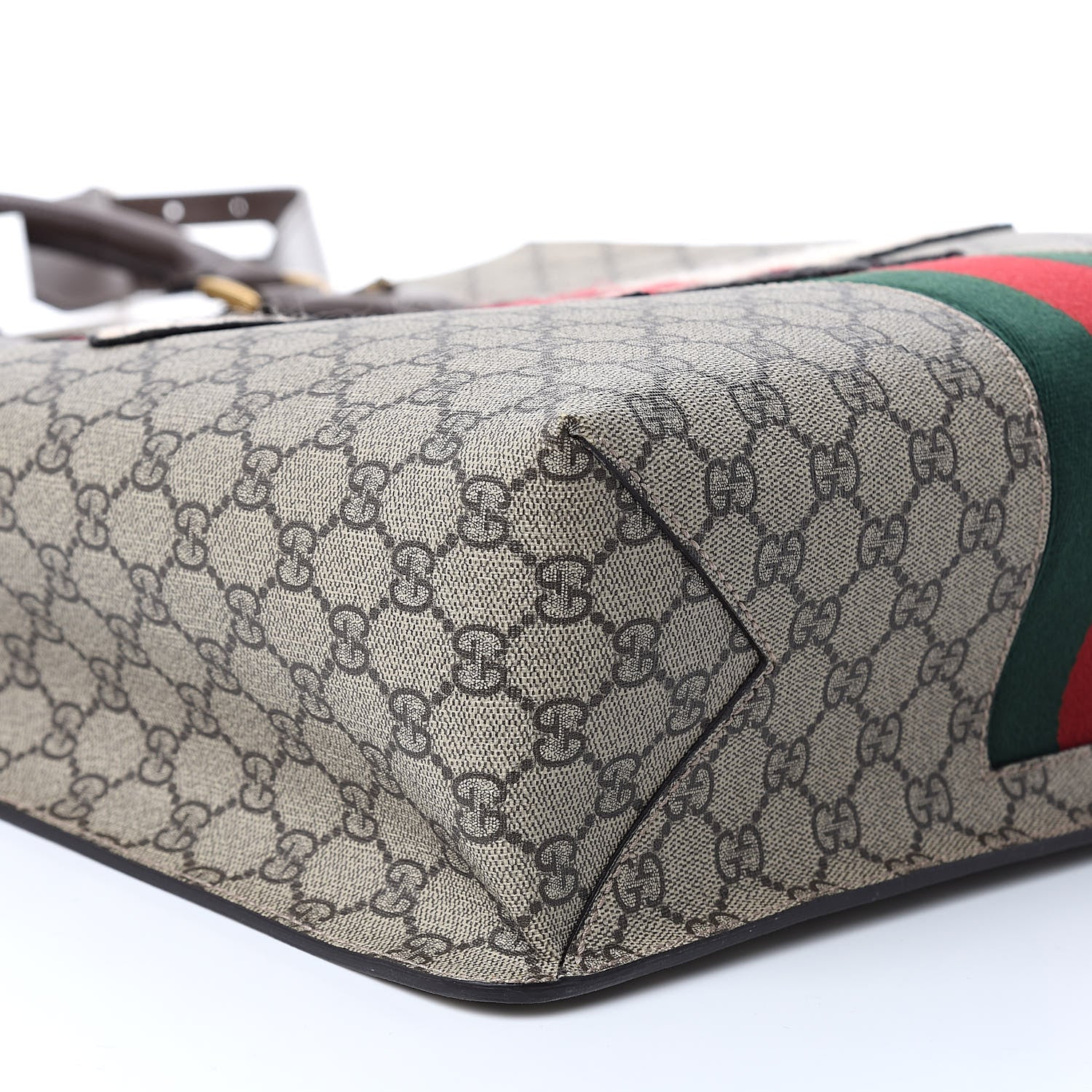 Gucci GG Supreme Monogram Web Animalier Bee Vertical Tote Brown 8 of 10