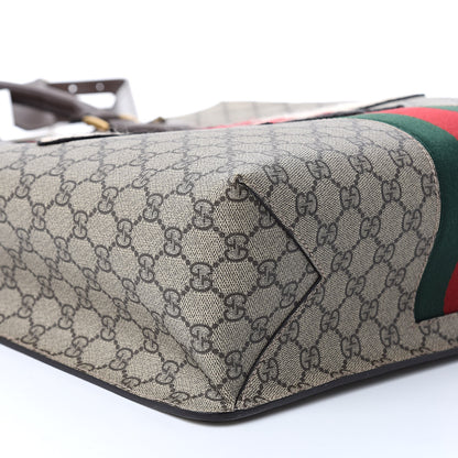 Gucci GG Supreme Monogram Web Animalier Bee Vertical Tote Brown 8 of 10