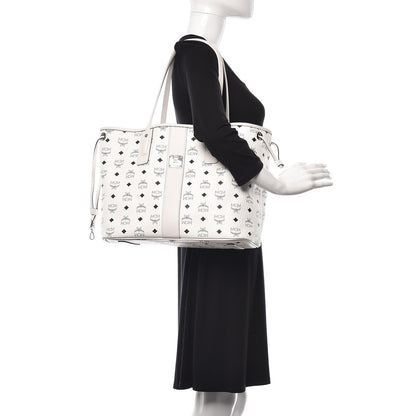 MCM Visetos Medium Liz Reversible Shopper Tote White 2 of 18
