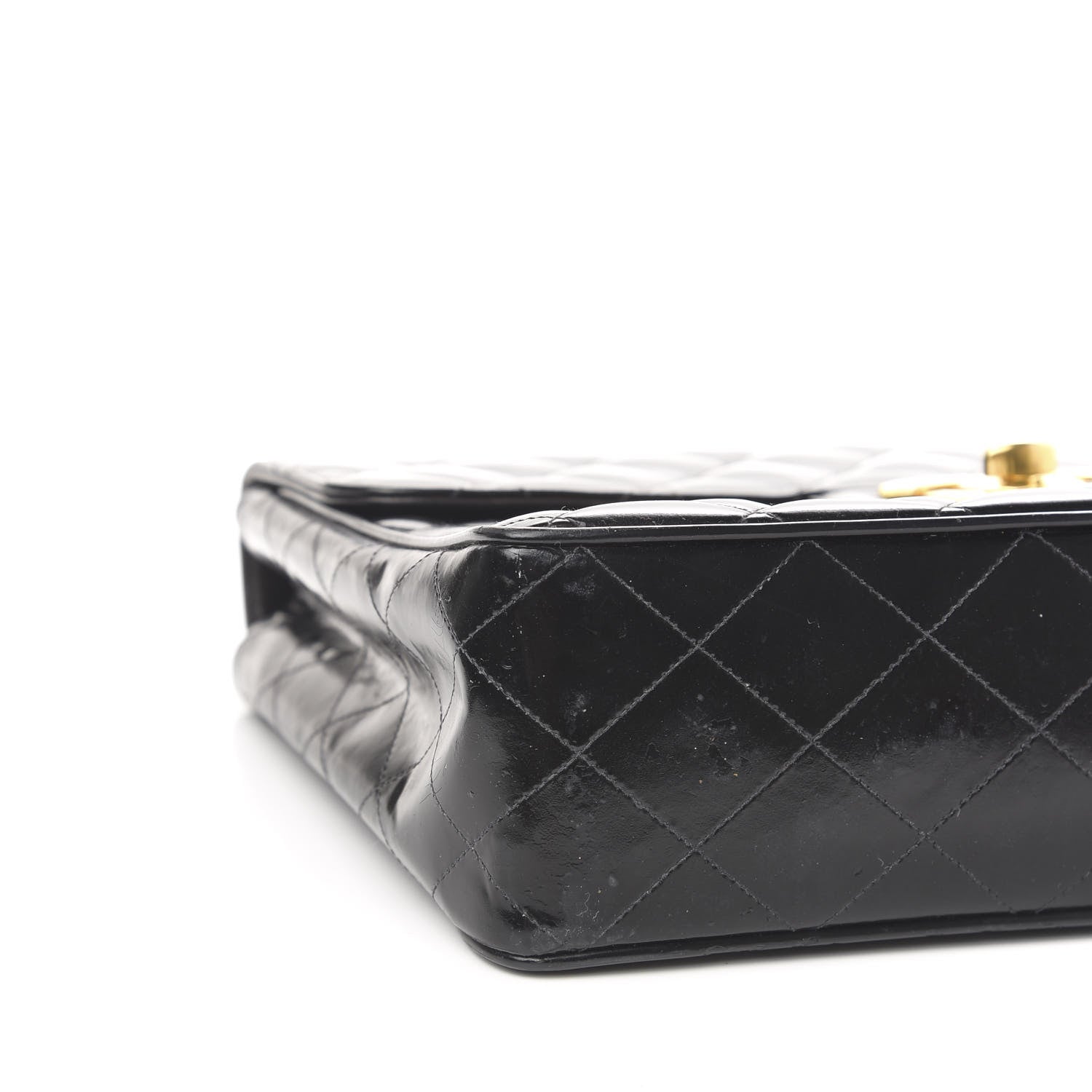 Chanel Patent Quilted XL Jumbo Single Flap Black 9 of 11