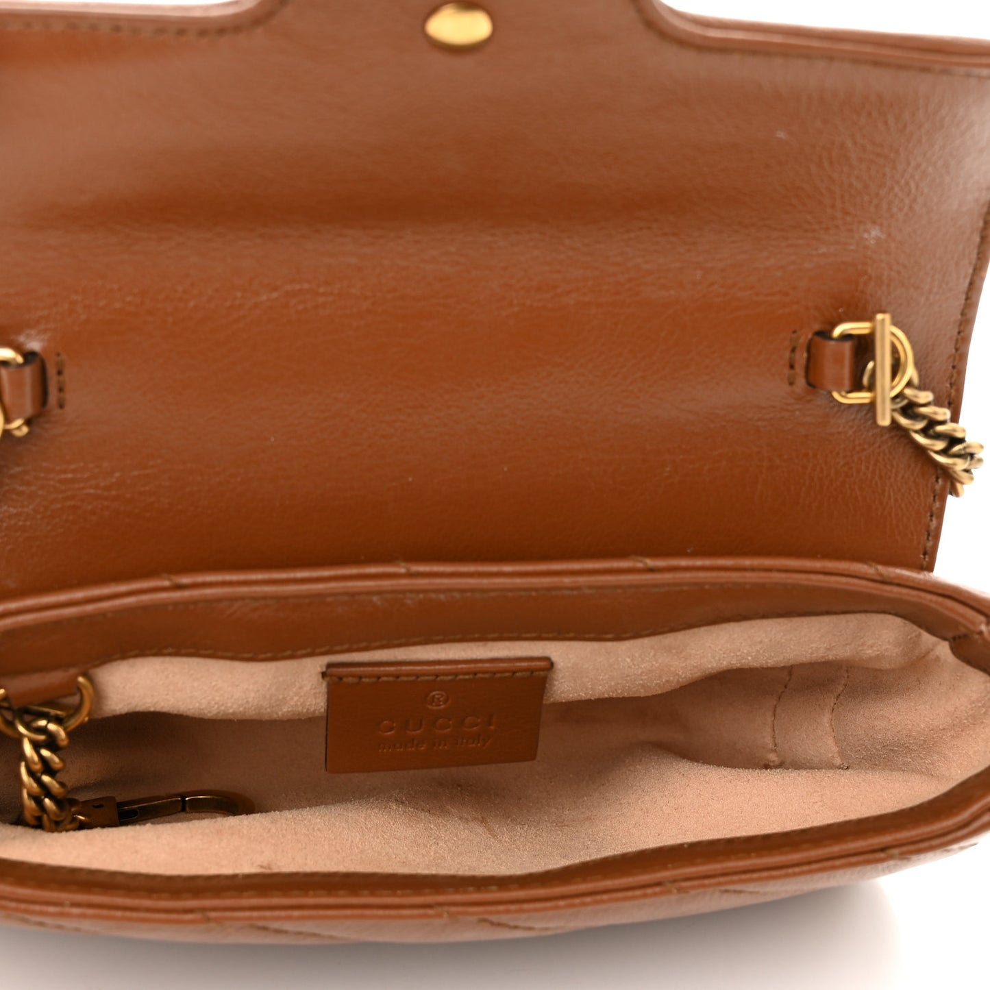 Azalea Calfskin Matelasse Diagonal Super Mini GG Marmont Shoulder Bag Cuir