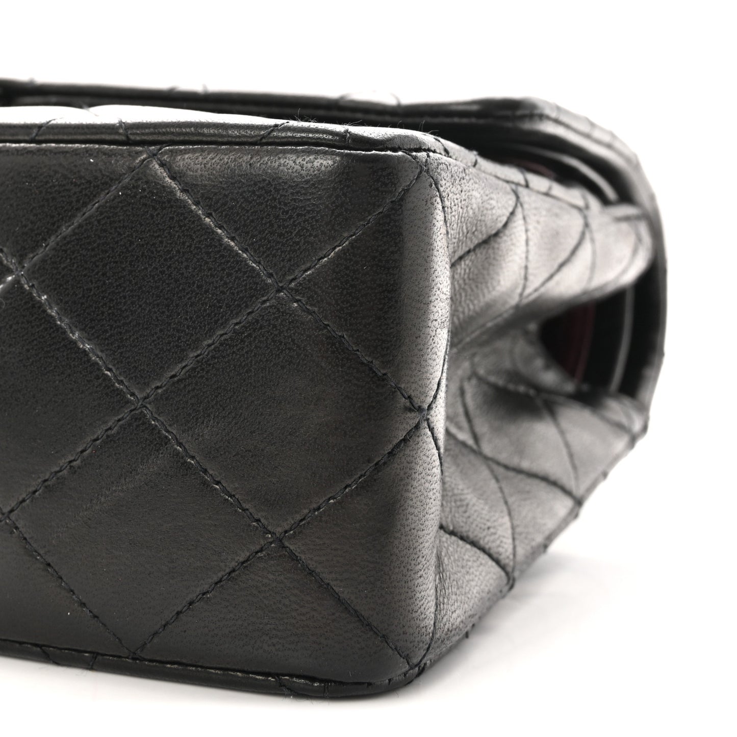 Lambskin Quilted Small Double Flap Black