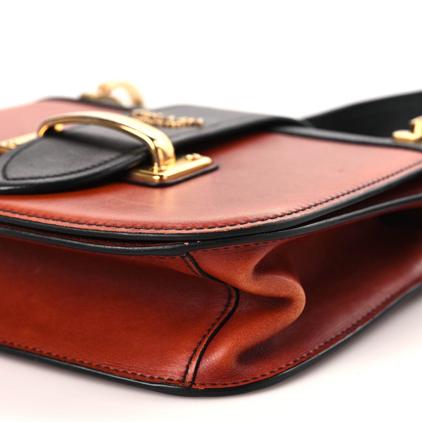 City Calf Saffiano Cahier Crossbody Bag Cotto Black