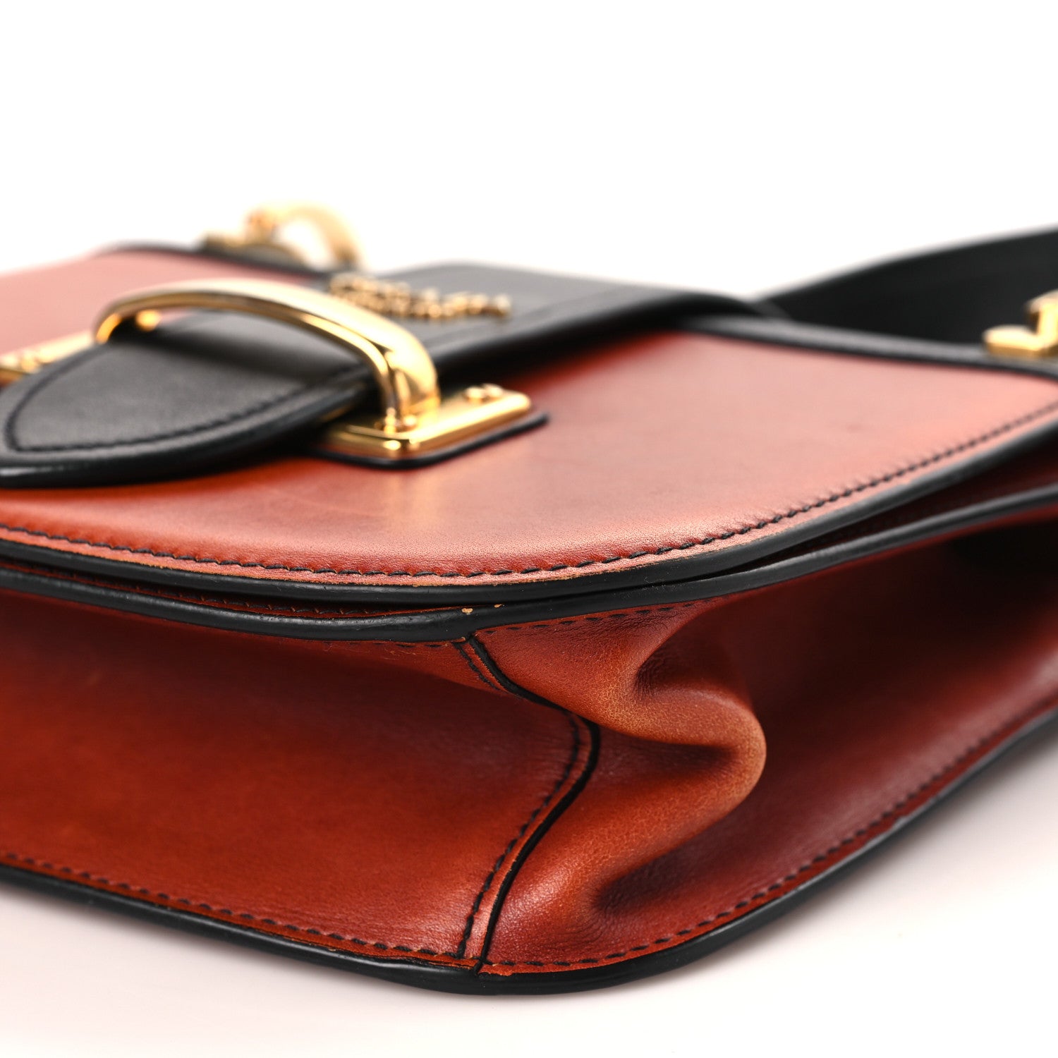 Prada City Calf Saffiano Cahier Crossbody Bag Cotto Black 8 of 9