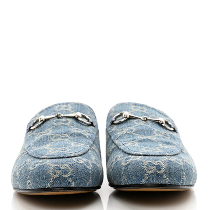 Gucci Denim GG Womens Princetown Slippers 40 Light Blue Ivory 2 of 8