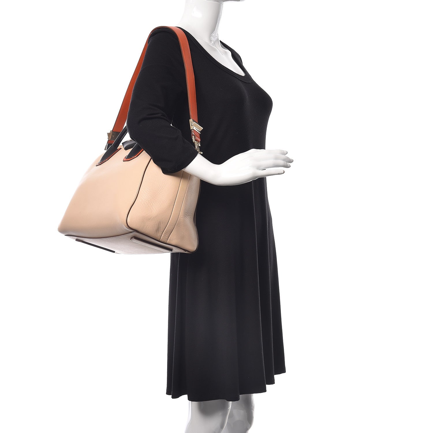 Givenchy Calfskin Medium Tri-Color Antigona Beige Orange Black 3 of 13