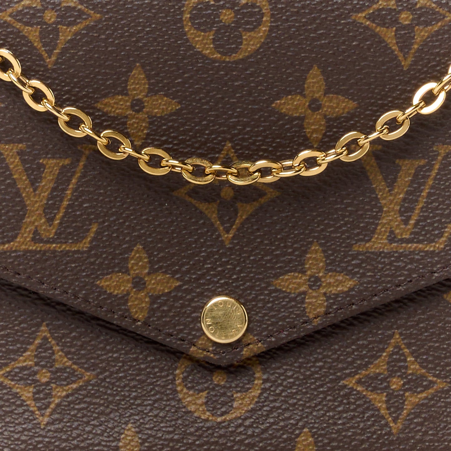Monogram Pochette Felicie Chain Wallet Fuchsia