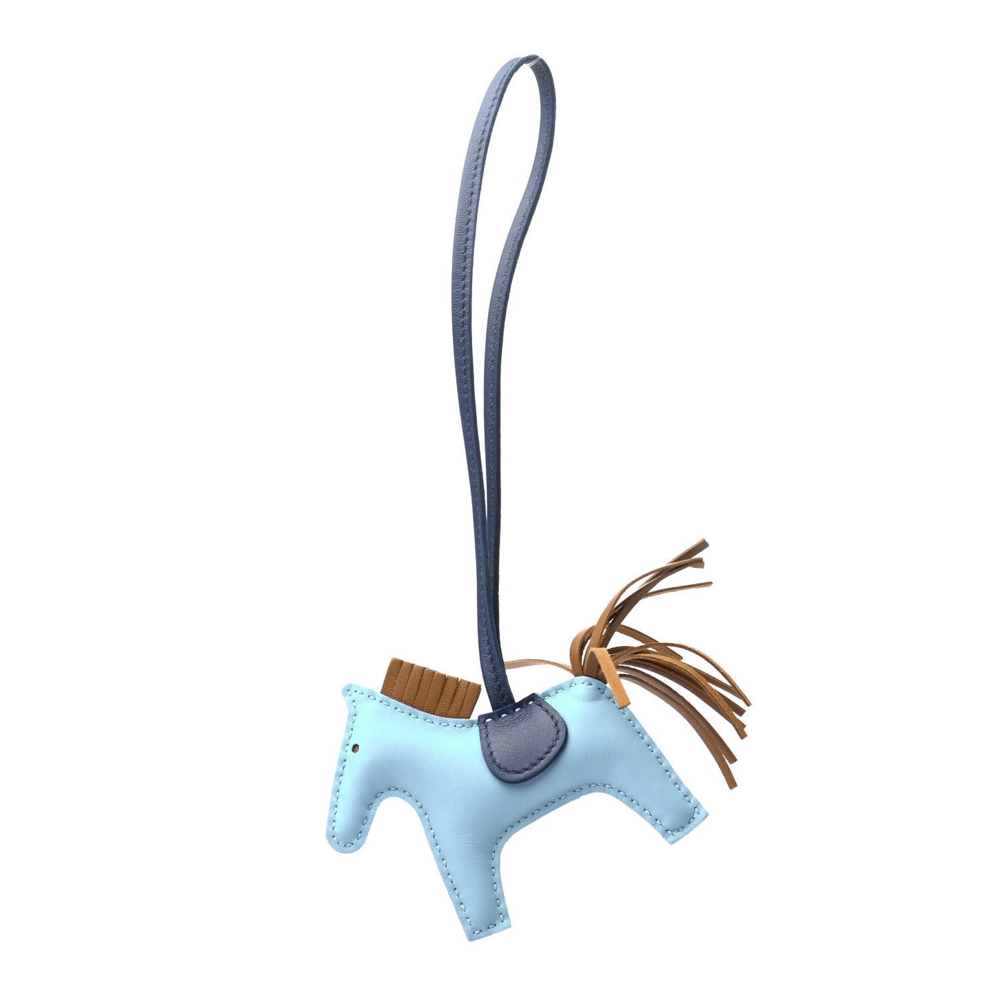 Milo Lambskin Grigri Rodeo Horse Bag Charm PM Celeste Bleu De Malte Kraft