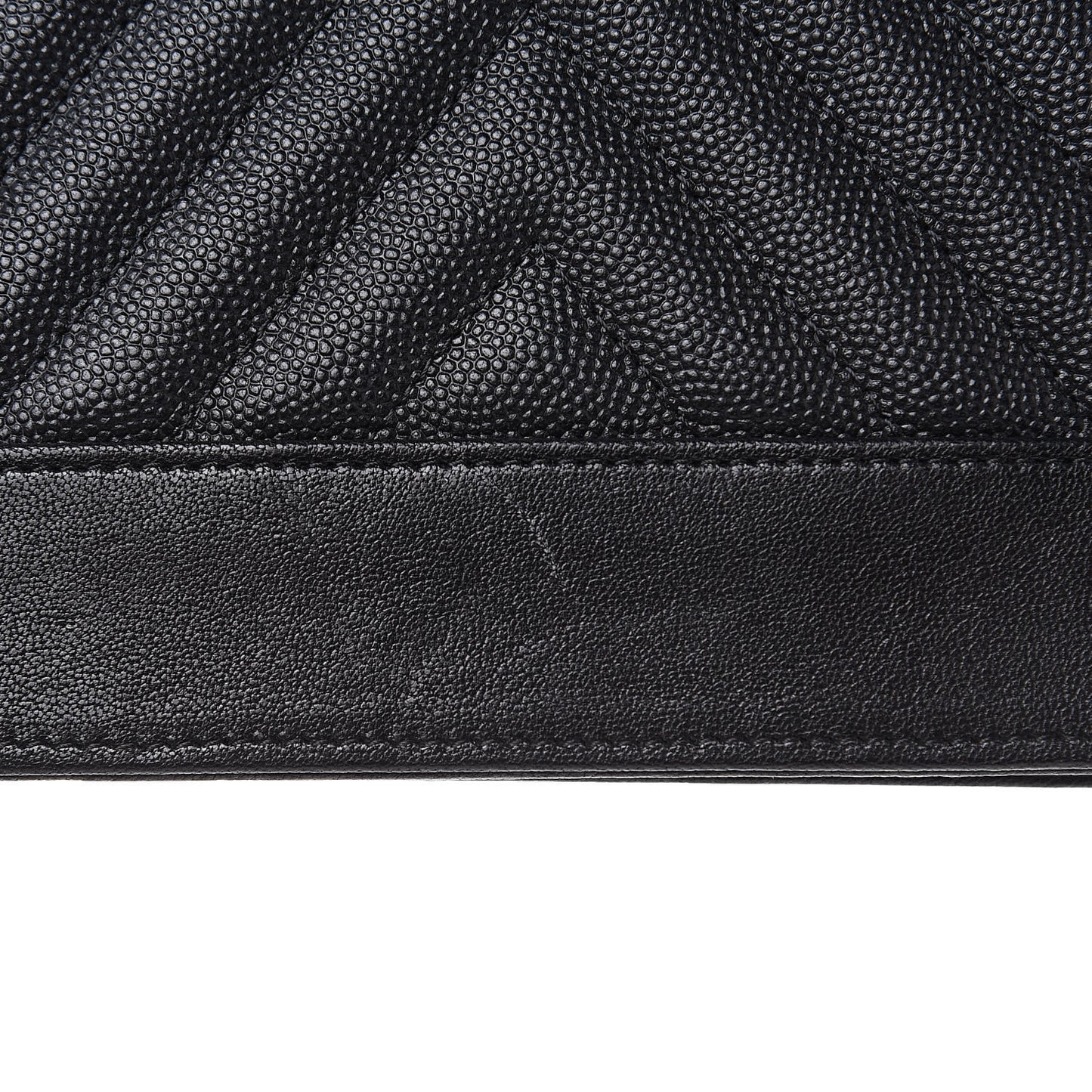 Caviar Sheepskin Chevron Quilted Vintage Mademoiselle Wallet On Chain WOC Black