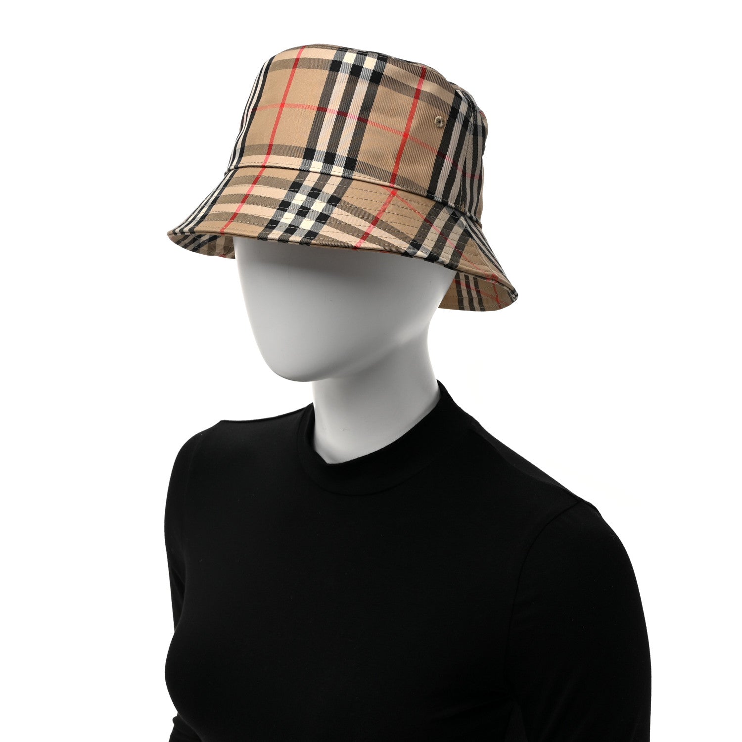 Burberry Technical Cotton Vintage Check Bucket Hat L Archive Beige 2 of 9