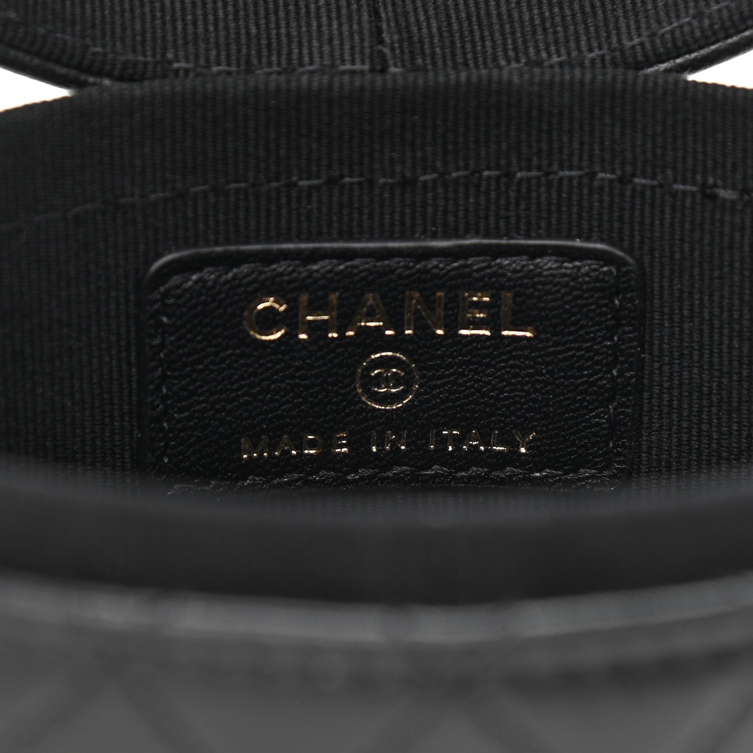Chanel Lambskin Quilted Mini Round Vanity Case With Chain Black 6 of 11