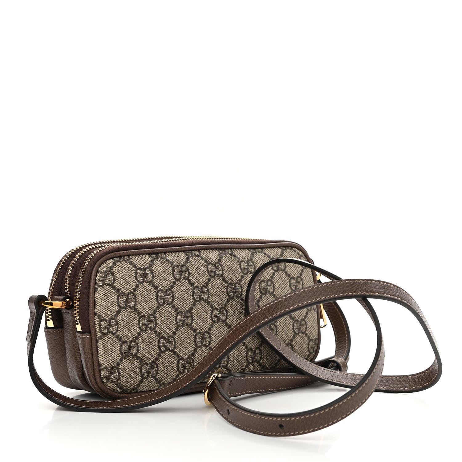 Gucci GG Supreme Monogram Web Mini Ophidia GG Bag Brown 3 of 14