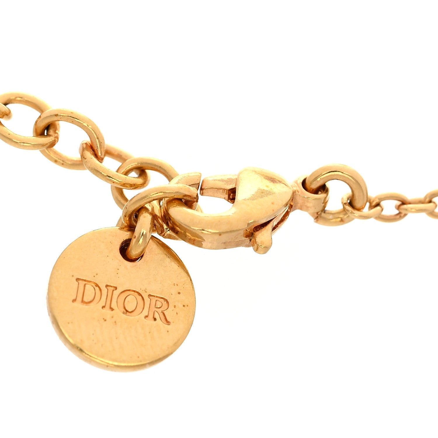 Christian Dior Metal Enamel Crystal CD Station Bracelet Pink 4 of 6