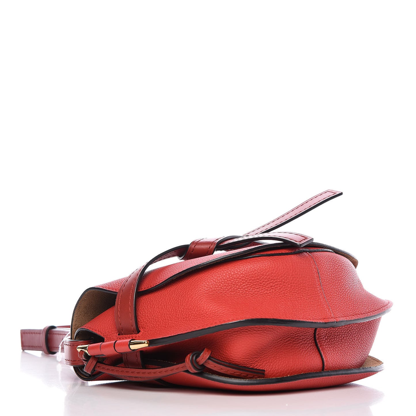 Soft Grain Calfskin Small Gate Crossbody Bag Scarlet Red Burnt Red