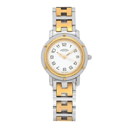 Hermes Stainless Steel 24mm Clipper Quartz Watch Gold 1 of 5