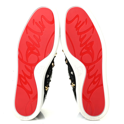 Christian Louboutin Veau Velours Velvet Patent Calfskin Mens Loubacademia Flat Sneakers 41.5 Black 5 of 9