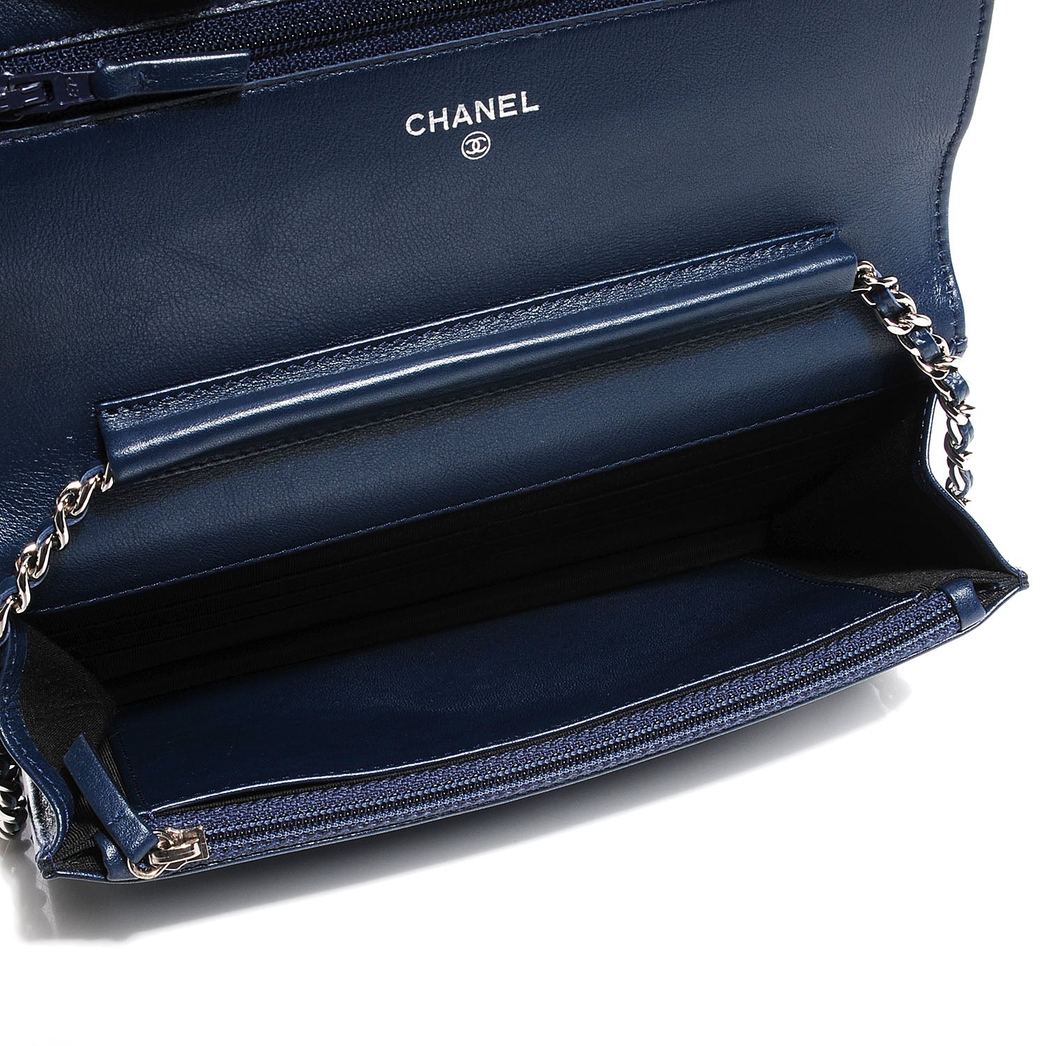 Chanel Caviar Timeless CC Wallet on Chain WOC Navy Blue 5 of 9