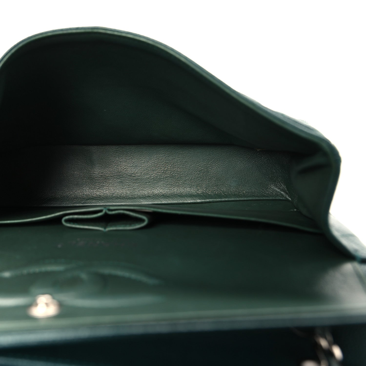 Chanel Caviar Quilted Medium Double Flap Green 5 of 10