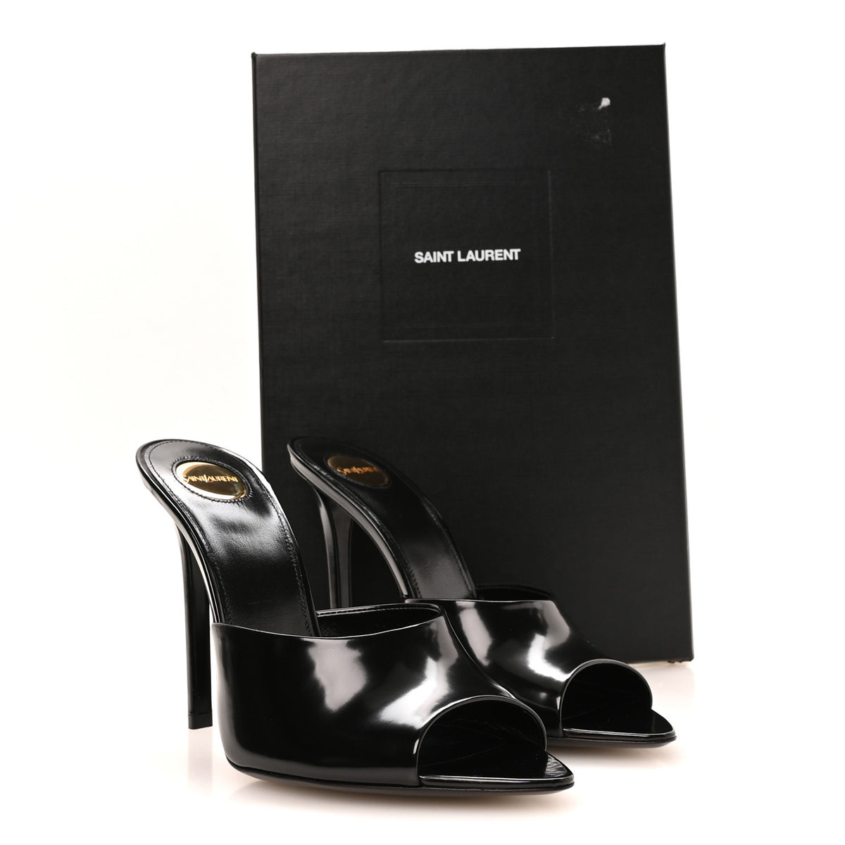 Saint Laurent Nappa Goldie Mule Sandal 38.5 Black 9 of 9