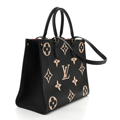 Louis Vuitton Empreinte Monogram Giant Onthego MM Black Beige 3 of 9