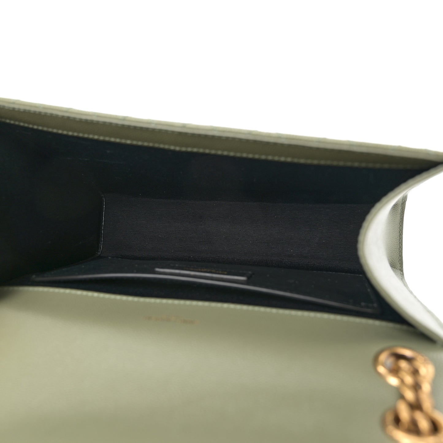 Grain De Poudre Textured Mixed Matelasse Triquilt Medium Monogram Satchel Light Sage