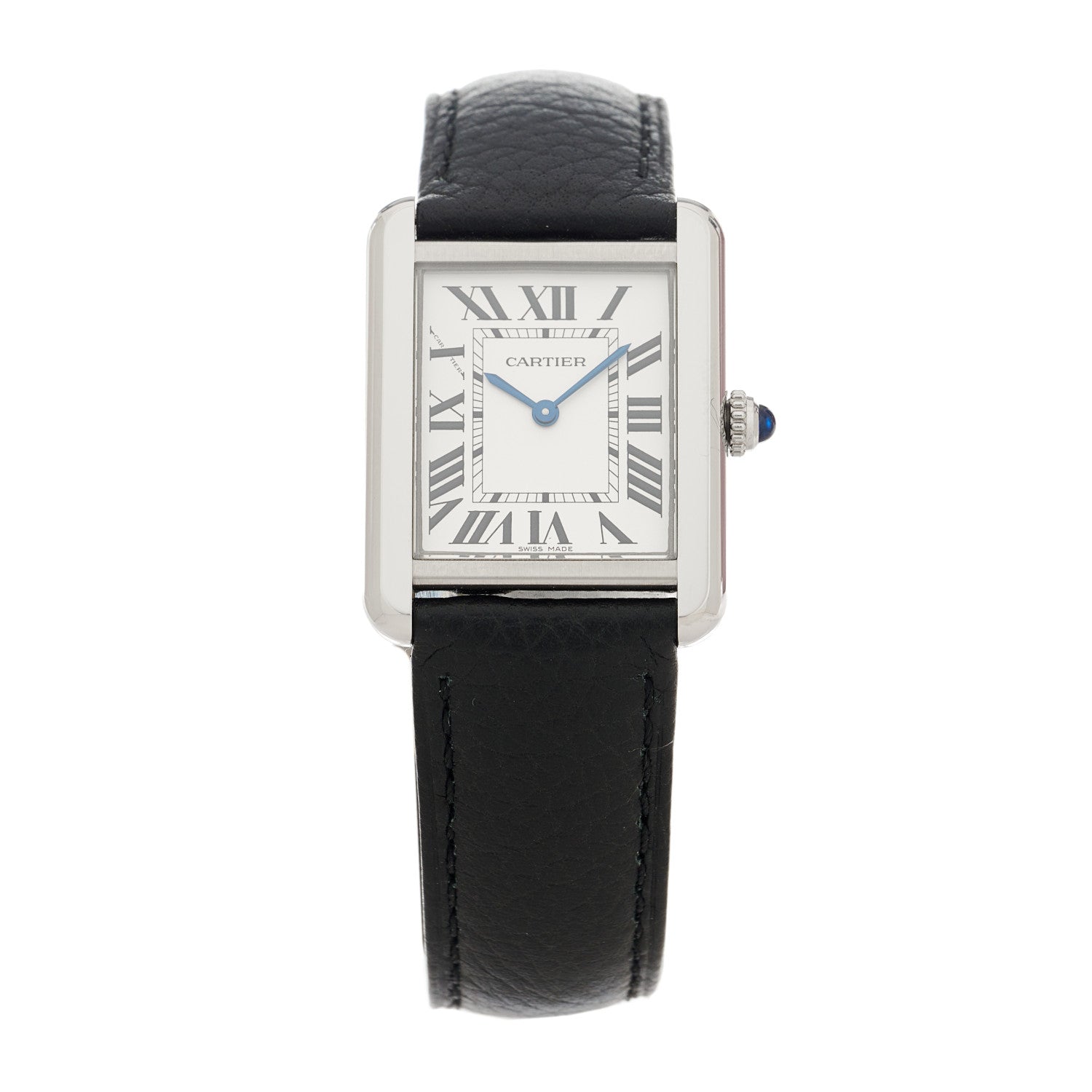Cartier Stainless Steel Calfskin 24mm Tank Solo Quartz Watch 1 of 5