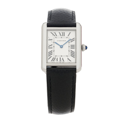 Cartier Stainless Steel Calfskin 24mm Tank Solo Quartz Watch 1 of 5