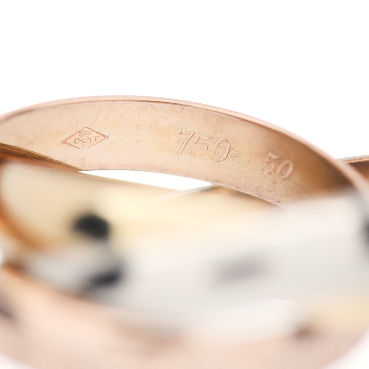 Cartier 18K Pink Yellow White Gold Classic Les Must De Cartier Trinity Ring 50 5.25 4 of 4