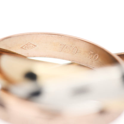 Cartier 18K Pink Yellow White Gold Classic Les Must De Cartier Trinity Ring 50 5.25 4 of 4