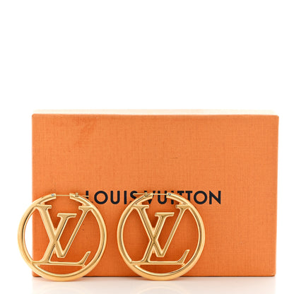 Louis Vuitton Metal Louise Hoop Earrings Gold 5 of 5